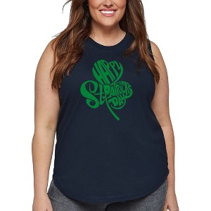 LA Pop Art Women's Word Art Tank Top - St. Patrick's Day Shamrock - 1 of 4