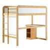 Saracina Home Adyn Contemporary Twin Kids' Loft Bunk Bed with Desk Natural Pine - 2 of 4