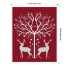 Amanti Art Christmas Des Deer and Heart Tree Grey on Red by Fab Funky Canvas Wall Art Print Framed 23-in. W x 28-in. H. - 3 of 4