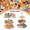 14-Piece Dessert Stand Set-White 4-Tiered Cake Stands(3-Tier&2-Tier)+6 Rectangle Appetizer Trays for Party/Wedding(Thick Plastic Serving Platters) - 4 of 4