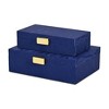 Cheung's Ausel Crinkled Gloss Pattern Set of 2 Boxes with Gold Handles - Blue - 4 of 4