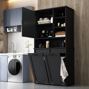 YOOCOZZ Tilt-Out Laundry Hamper,Freestanding Laundry Cabinet with Doors and Adjustable Shelf - 1 of 4