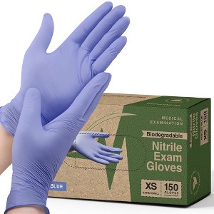 Fifthpulse Nitrile Biodegradable Disposable Gloves - Medical Exam Gloves, Food Safe, Powder and Latex Free, 150 PK - 1 of 4