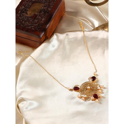 SOHI Women's Ruby Red The Amani Long Necklace