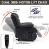 PAGED Power Lift Recliner Chair, Massage Chair with Lumbar Heating and Side Pocket, Leather Accent Chair for Bedroom, Living Room Furniture - 2 of 4