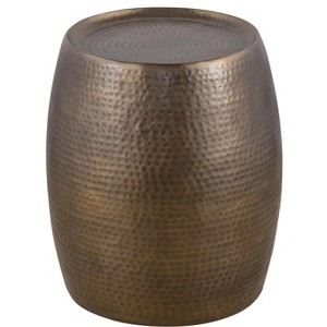 Dexmallle Modern Glossy Hand Hammered Design Contemporary Aluminum material End Table - 1 of 4