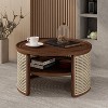 NicBex 31.3 Inch Round Rattan Coffee Table with Storage Shelf for Living Room,Bedroom - 2 of 4