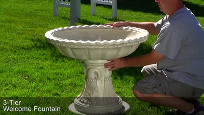 Deep Espresso 3-Tier Fiberglass Outdoor Water Fountain with Pineapple Top