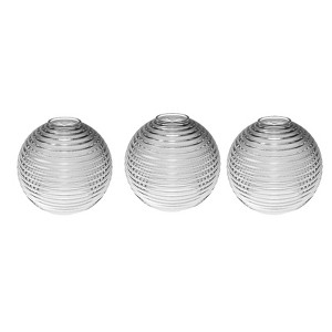 DORESshop 6 in. Height 3-Pack Clear Globe Glass Lamp Shade 1 in. Fitter Width Vanity Pendant Flush Mount Light Shade - 1 of 4
