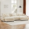 Modern 2 Seater Sofa With Ottoman, Sectional Sofas Large With 2 Ottoman, Large L Shape Sofa With Waist Pillow And Throw Pillows-Cuddlewood - 3 of 4