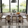 PexFix 79" x 33.5" Solid Wood Farmhouse Dining Table with V-Shaped Legs and Oval Wood Top for Modern Dining Rooms & Family Gatherings Walnut - 2 of 4