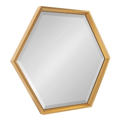 22" x 26" Calder Hexagon Wall Mirror Gold - Kate & Laurel All Things Decor