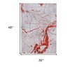 HomeRoots 3' X 5' Red and White Abstract Non Skid Area Rug - 3 of 4