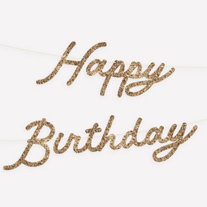 Meri Meri Gold Personalisable Birthday Garland Set (9' with excess cord - Pack of 1) - 1 of 4