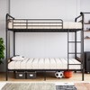 Metal Bunk Bed Twin Over Twin, Heavy Duty Twin Size Metal Bunk Bed with Guardrail & Ladders, Convertible Twin Bunk Beds, No Box Spring Needed, - 2 of 4