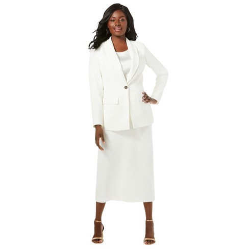 Women's plus size white skirt suits sale