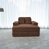 Lesly 55.12 in. Wide Square Arm Velvet Square Sectional Sofa Couch Modern Single Square - 2 of 4