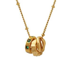 HTUTWOO Transparent Green Irregular Circle Bead Chain Pendant Necklace Gold-Plated Ladies Necklace Pendant Necklaces - 1 of 4