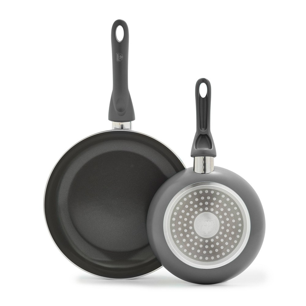 Photos - Bakeware GreenLife Essentials 2pk  Ceramic Nonstick Aluminum Fry Pan Se(8" and 10")