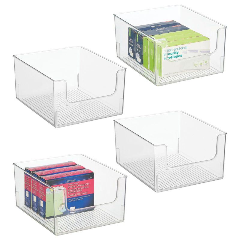 mDesign Office Plastic Storage Organizer Bin with Open Dip Front, 1 of 8