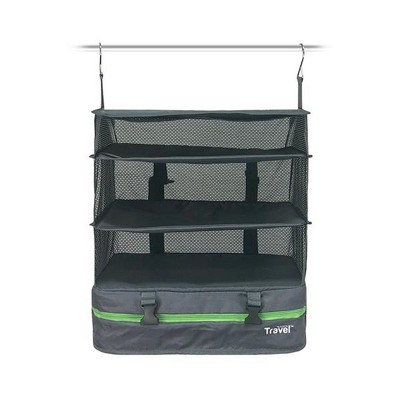 Maison Products Space Saving Travel Luggage Organizer and Packing Cube With Built In Hanging Shelves and Laundry Storage Compartment - Large