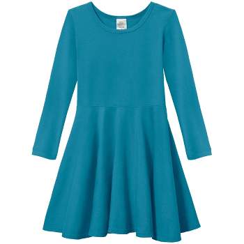 City Threads USA-Made Girls Soft Cotton Jersey Long Sleeve Twirly Skater Dress