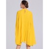 Allegra K Women's Loose Flowy Cloak Sleeve Cape Pleated Chiffon Dress - 3 of 4