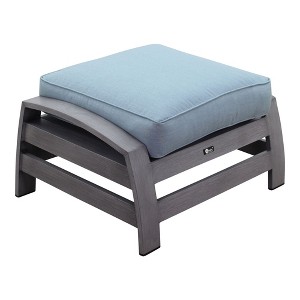 Courtyard Casual Cabo Alum Ottoman  Aluminum Frame with Sunbrella Cushions - 1 of 4