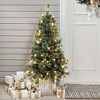 LuxenHome 4Ft Pre-Lit Artificial Pine Tree Potted Green - 2 of 4
