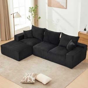 Coucheta L-Shaped Cloud Sectional Sofa with Chaise, Modular Boneless Couch with Chenille Fabric, Tool-Free Assembly, Left or Right Arrangement - 1 of 4