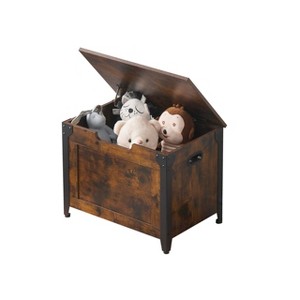 Storage Chest, Wooden Storage Trunk with 2 Safety Hinges, Sturdy Entryway Storage Bench, Shoe Bench, Top Storage Bench - 1 of 4