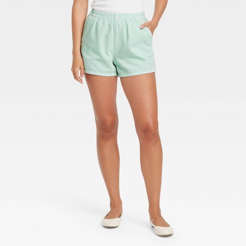 Women s Mid Rise Pull On Shorts Universal Thread Green S