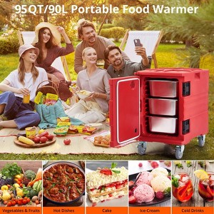 Premium Catering Food Warmer - Insulated Hot/Cold Carrier for 6 Full-Size Pans with Heavy-Duty Casters - 1 of 4