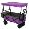 Whisen 480Lbs Collapsible Wagon with Canopy, 7" All-Terrain Wheels, Lightweight Foldable Wagon, Large Capacity - 2 of 4