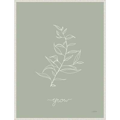 Sylvie Beaded White Framed Botanical Canvas Wall Art