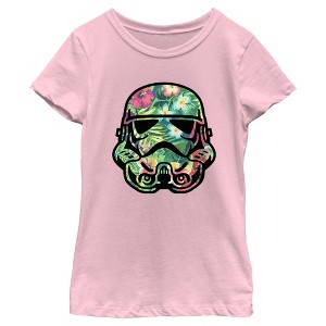 Girl's Star Wars Stormtrooper Tropical Portrait T-Shirt - 1 of 4