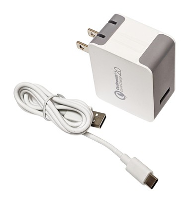 Ventev QC 2.0 Wall Charger with Type C Cable for All phones and devices