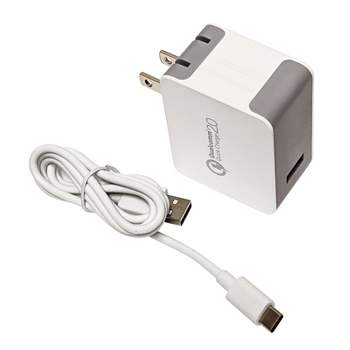 Ventev QC 2.0 Wall Charger with Type C Cable for All phones and devices