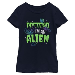 Girls Lilo & Stitch Pretend I'm An Alien T Shirt - 1 of 4