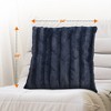 Cheer Collection Luxurious Faux Fur Throw Pillows Set of 2 - Blue (24" x 24") - 3 of 4