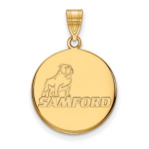 Black Bow Jewelry 14k Yellow Gold Samford Bulldogs NCAA Large Pendant - 1 of 3