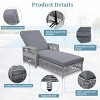 Outdoor Chaise Lounge Chair, Adjustable Wicker Reclining Chaise with Armrests for Poolside or Garden,Patio Lounge Chair with Removable Cushion-Koiai - 4 of 4