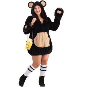 HalloweenCostumes.com Women's Plus Size Cozy Brown Bear Costume - 1 of 4