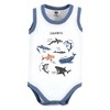 Hudson Baby Infant Boy Cotton Sleeveless Bodysuits, Boy Shark Types - 3 of 4