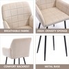 Akoasm 2-Pieces Upholstered velvet Kitchen Dinning Chairs With Armrests-Cream - 3 of 4