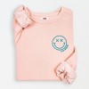 Simply Sage Market S.W.Smiley Embroidered Simple Wink Bold Lightweight Garment Dyed Sweatshirt - 2 of 4