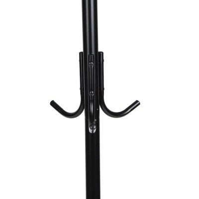 Black Metal Freestanding Coat Rack with Umbrella Stand