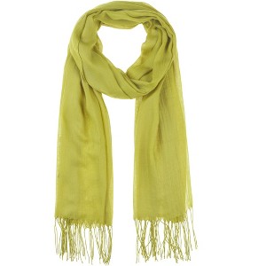 INSPIRE CHIC Gender Neutral Plain Cashmere Imitation Winter Warm Solid Color Fringe Long Scarves 1Pc - 1 of 4