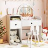 Safstar Princess Bunny Makeup Table w/Lighted Mirror, Open Shelves and Storage Drawers - 4 of 4