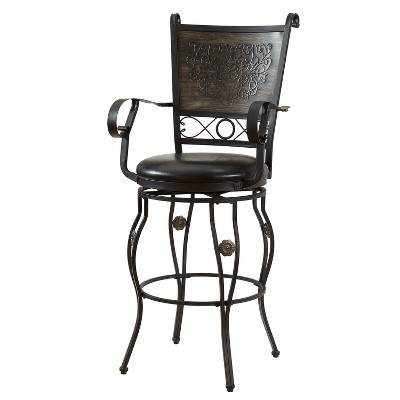 30" Big & Tall Tara Barstool Black/Gray - Powell Company